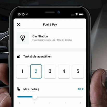 Mercedes me connect fuel and pay Service